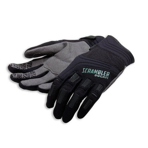 Gants Moto Ducati Scrambler Avec Renforts En Gel - Blanc, Paume En Cuir Synthétique